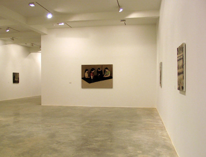 Michaël Borremans: The Performance, installation view at Parasol unit, London, 2005.
