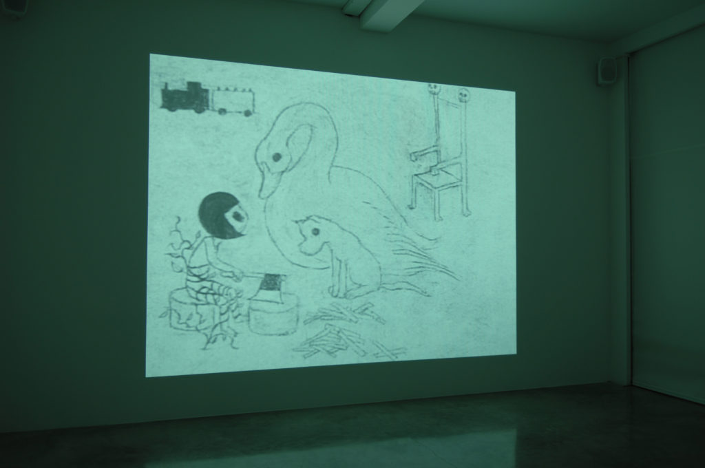 Naoyuki Tsuji, Children of the Shadows, 2006. Installation view at Momentary Momentum, Parasol unit, London, 2007.
