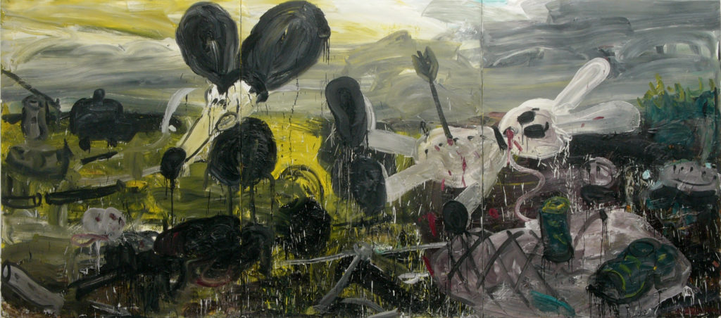 Armen Eloyan, Disaster #40, 2006, oil on canvas, 240 x 540 cm. Courtesy Galerie Bob van Orsouw, Zürich
