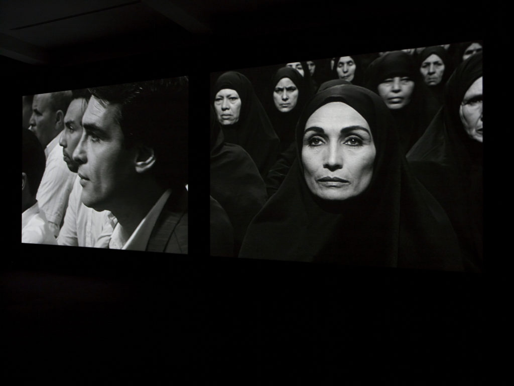 Shirin Neshat, Fervor, 2000, installation view at I Know Something About Love, Parasol unit, London, 2011. Photography by Stephen White
