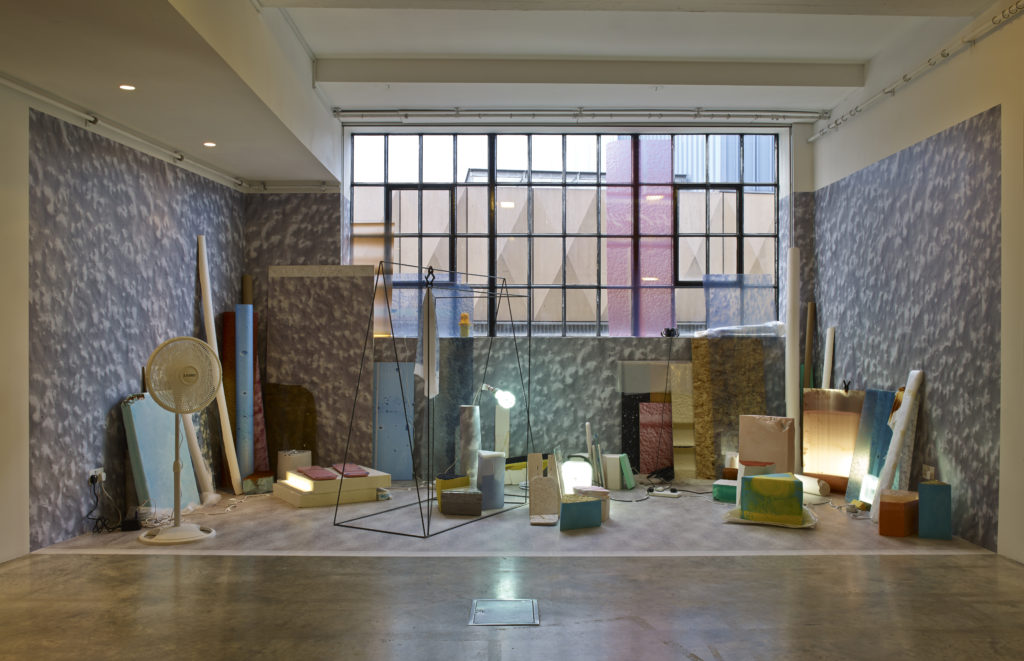 Sarah Roberts, Ar Lân [beside], 2014, installation view at EXPOSURE 14 Award, Parasol unit, London, 2014. Photography by Stephen White.
