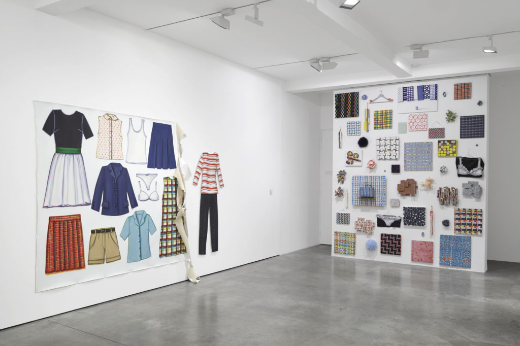 Here &amp; There: Paintings by Lisa Milroy, installation view at Parasol unit, London. Photography by Benjamin Westoby.
