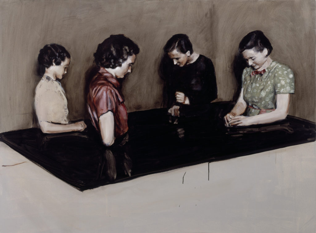 Michaël Borremans, Four Fairies, 2003, oil on canvas, 110 x 150 cm
