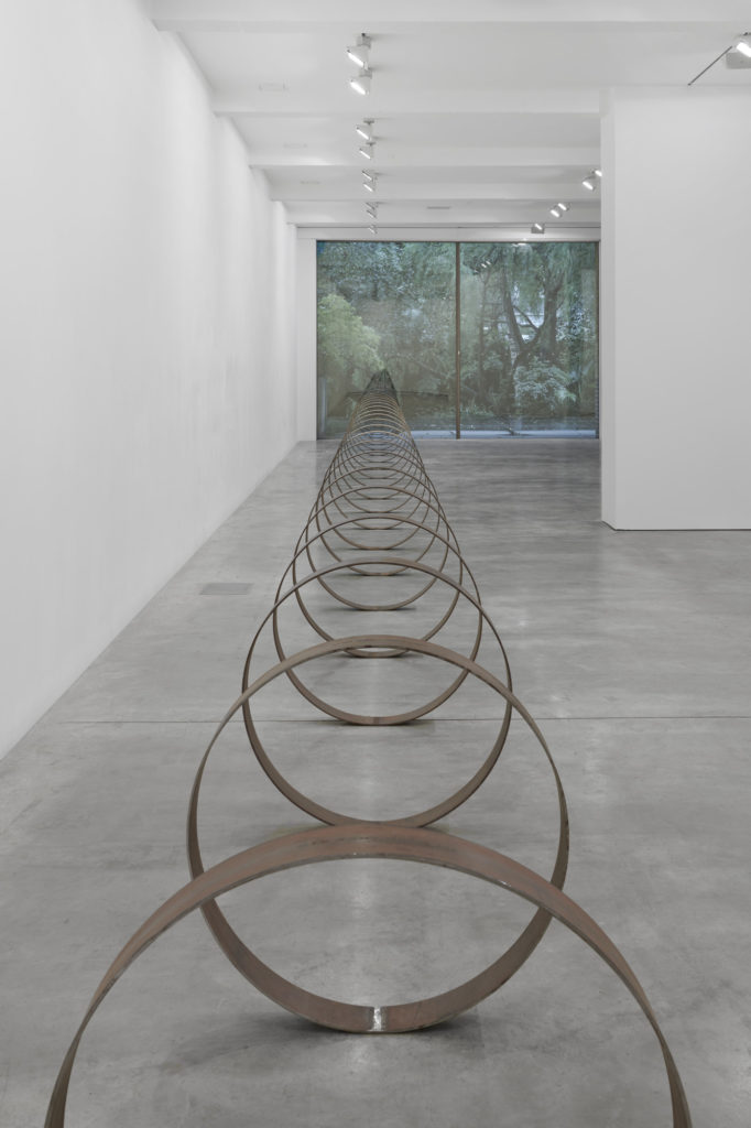 Rayyane Tabet, Steel Rings, 2013–, installation view at Parasol unit, London, 2019. Photography by Benjamin Westoby.
