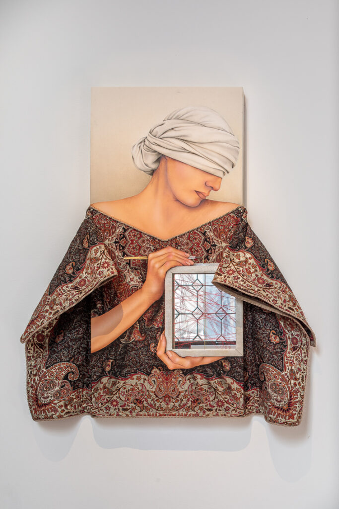 Arghavan Khosravi, The Anatomy of A Woman Series #5, 2019, installation view at Uncombed, Unforeseen, Unconstrained, Conservatorio di Musica Benedetto Marcello, 2022. Photo: Francesco Allegretto
